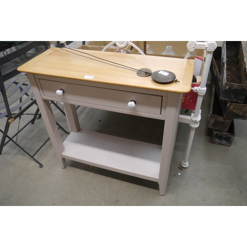 2046 - An oak side table on painted base