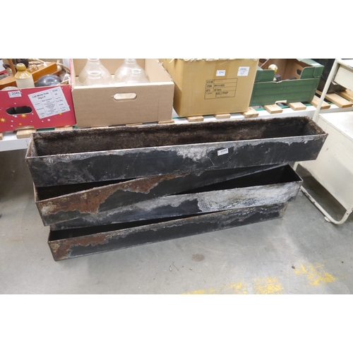 2049 - Four metal planters 107 X 12 X 14cm