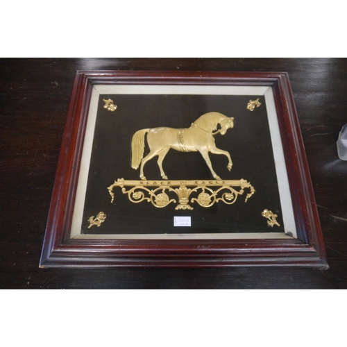 2001B - A 19th Century gilt brass relief of a Racing Horse 