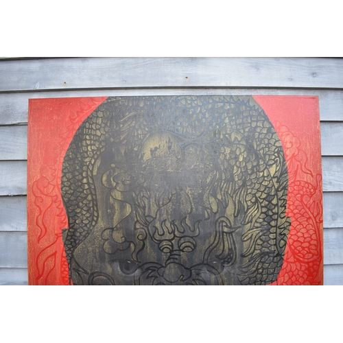 5005 - Possibly CHIT: Thai Contemporary artist: Mixed media portrait.  The front profile image of young gir... 