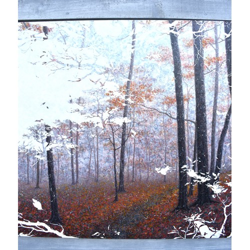 5002 - PONGSAK KAMJORNRASAMEKIT (b.1974) Thai Contemporary Artist: abstract painting depicting woodland and... 