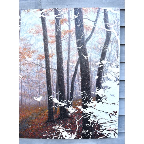 5002 - PONGSAK KAMJORNRASAMEKIT (b.1974) Thai Contemporary Artist: abstract painting depicting woodland and... 