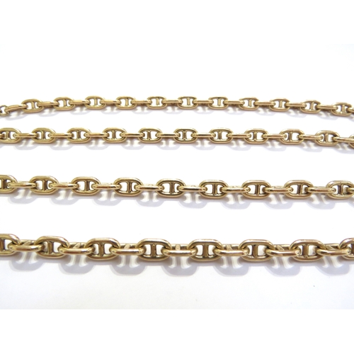 7101 - A 9ct gold anchor chain necklace, 78cm long, 57.9g