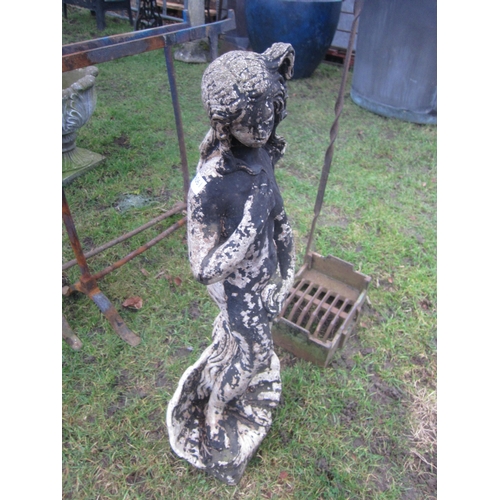 6061 - A composition figure of a maiden in shell, 86cm tall