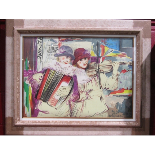 A Pierre Risch limited edition picture of clowns playing musical ...
