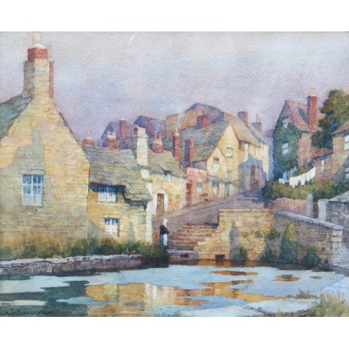 1027 - WITHDRAWN : ALBERT MOULTON FOWERAKER (1873-1942): A watercolour 'Sunset Mill Pond Swanage', signed l... 