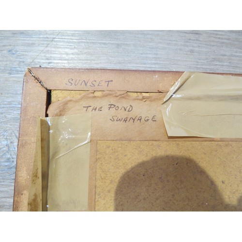 1027 - WITHDRAWN : ALBERT MOULTON FOWERAKER (1873-1942): A watercolour 'Sunset Mill Pond Swanage', signed l... 