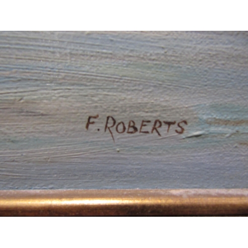 1033 - F. ROBERTS: An oil on canvas of the Wherry Albion, signed lower right, gilt framed, 59cm x 89.5cm im... 