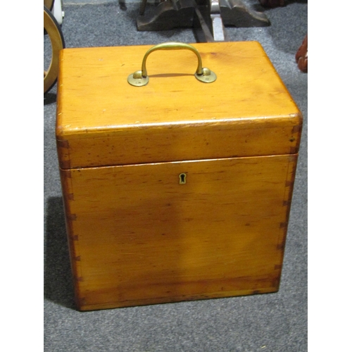 1043 - A cutlery box, baize-lined interior with sliding drawers. No contents