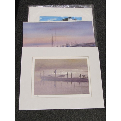 1046 - Five various watercolours to include ROGER HARDING entitled 'Seaspray Aldeburgh', 'Dunwich Fishing' ... 