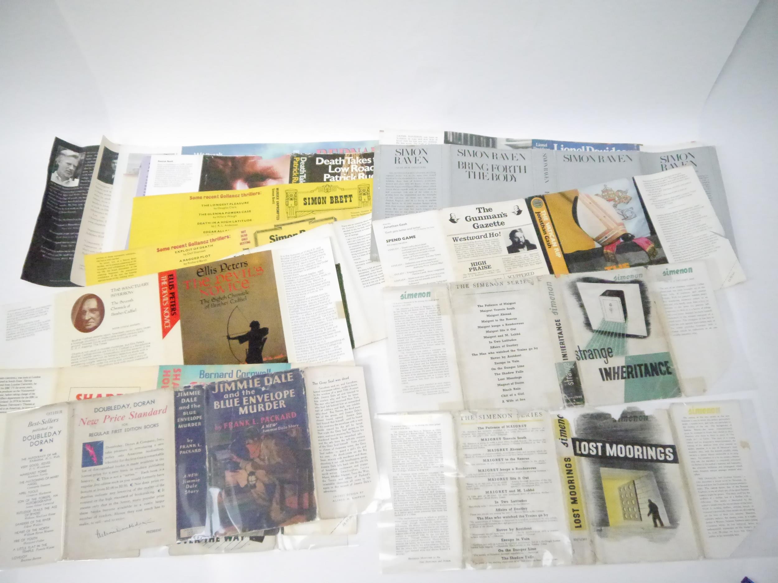 A collection of 26 assorted dust wrappers, all 20th Century fiction ...