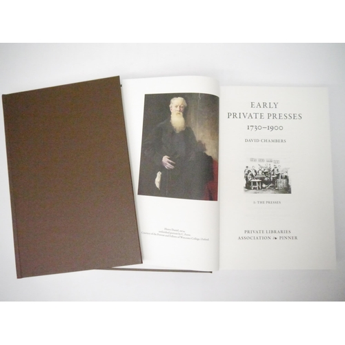 5053 - ‘EARLY PRIVATE PRESSES 1730-1900’, by David Chambers, published in 2025 by The Private Libraries Ass... 