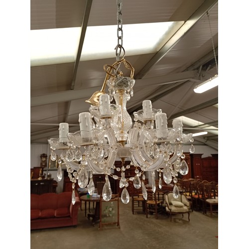 2022 - A six arm cut glass electrolier