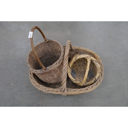 2035 - Three wicker baskets