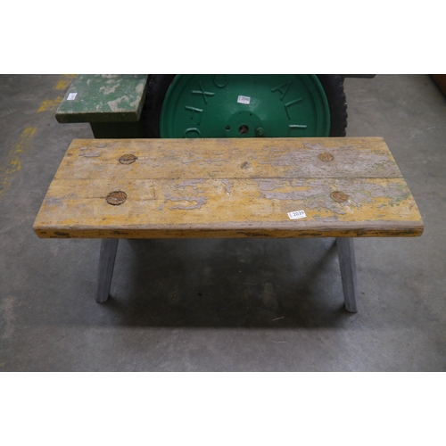 2039 - A grey painted rustic stool