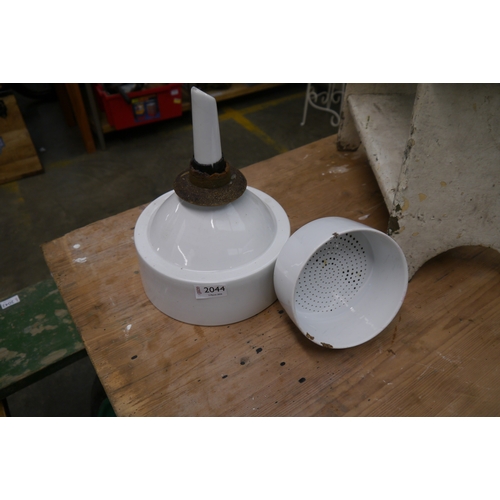 2044 - Two Royal Worcester porcelain laboratory funnels