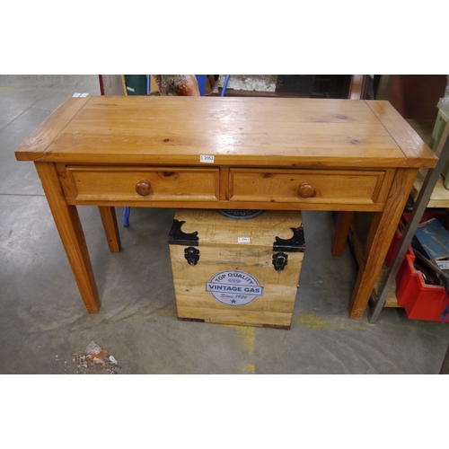 2052 - A pine two drawer side unit