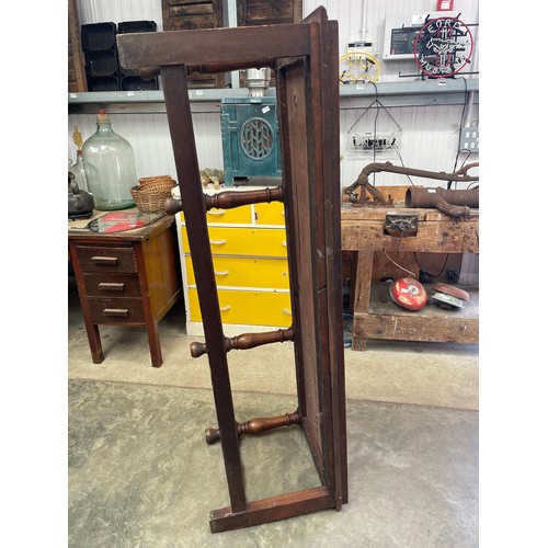 2003 - An oak hall seat with turned supports, 152cm long