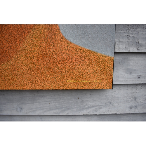 4024 - PAIROJ KARNDEE (Thai Contemporary Artist): Portrait in oranges, greys, reds and brown.  The female f... 