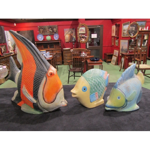 4006 - Four ceramic tropical fish, largest 36cm tall (4)