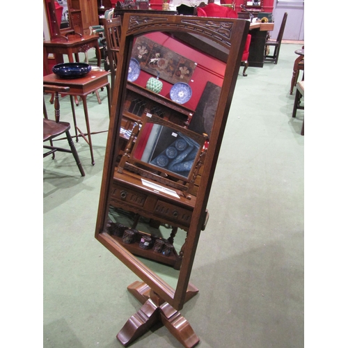 4018 - A free-standing Old Charm cheval mirror and an Old Charm table-top mirror (2)