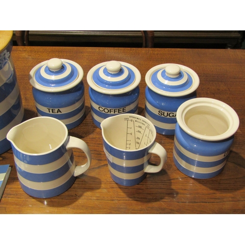 4056 - A quantity of blue and white Cornish ware, including T.G. Green