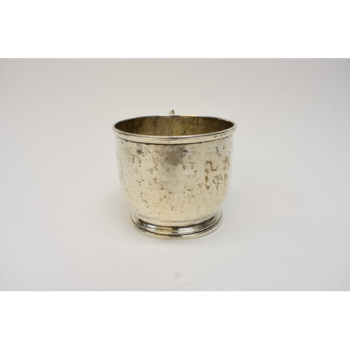 8023 - A  Charles Edwards silver hammered cup, London 1906, 6.5cm tall, 8cm diameter, 140g