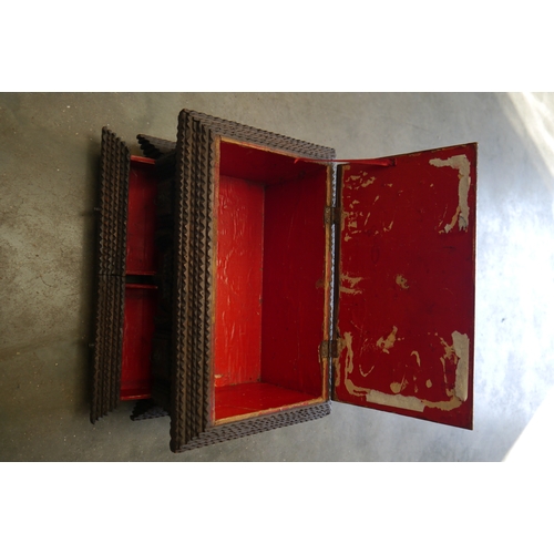 2006 - A 19th Century Tramp Art box with drawers to both sides
