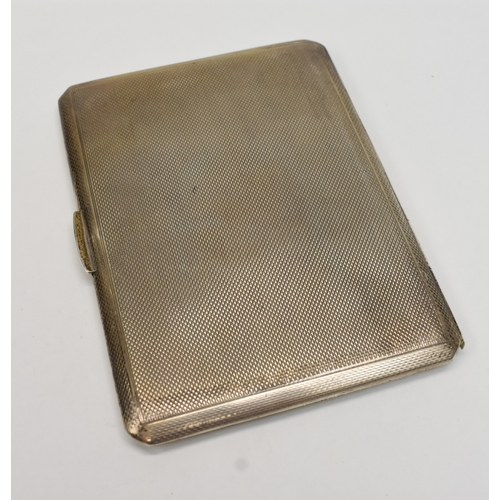 8056 - A Smith & Bartlam silver cigarette case, rectangular form, Birmingham 1920.  11.5cm x 9cm