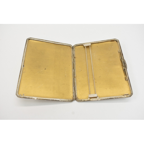 8056 - A Smith & Bartlam silver cigarette case, rectangular form, Birmingham 1920.  11.5cm x 9cm