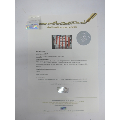 8288 - The Rolling Stones signed guitar - A Les Paul style electric guitar in American stars and stripes fi... 