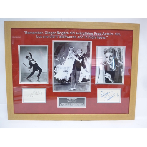 8295 - Ginger Rogers & Fred Astaire autographs - Two autograph album pages signed in black by Fred Astaire ... 