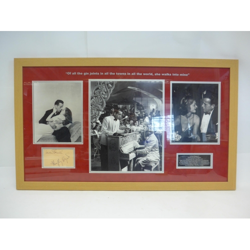 8296 - Lauren Bacall & Humphrey Bogart autographs - An autograph album page double signed by Lauren Bacall ... 