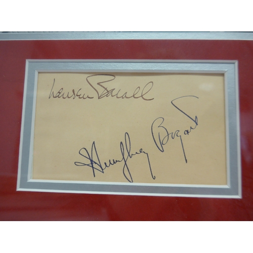 8296 - Lauren Bacall & Humphrey Bogart autographs - An autograph album page double signed by Lauren Bacall ... 