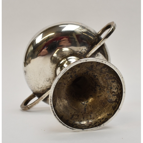 8052 - An engraved 'point to point' silver trophy, stamped 935, dents present, 180g