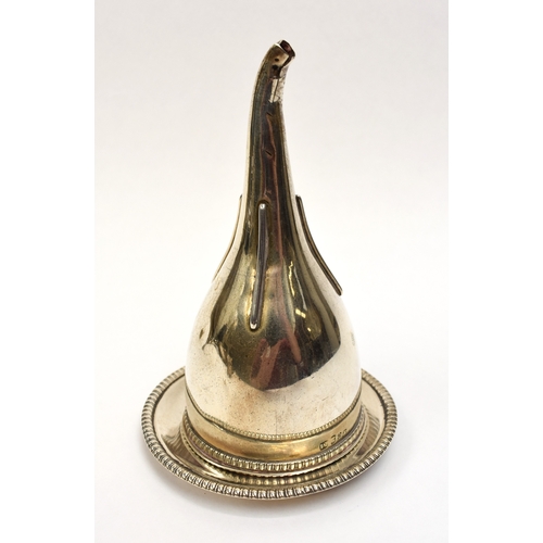 8014 - A Carden Terry & Jane Williams George III Irish silver wine funnel and circular stand, gadrooned bor... 