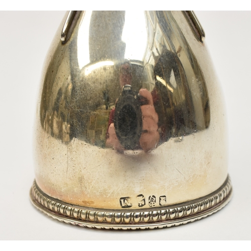 8014 - A Carden Terry & Jane Williams George III Irish silver wine funnel and circular stand, gadrooned bor... 