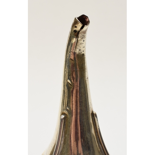 8014 - A Carden Terry & Jane Williams George III Irish silver wine funnel and circular stand, gadrooned bor... 