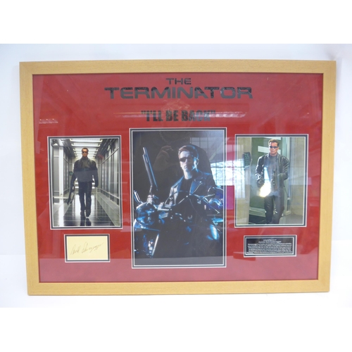 8285 - 'The Terminator' Arnold Schwarzenegger autograph - An autograph album page signed by Arnold Schwarze... 
