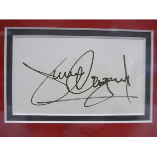 8289 - James Cagney autograph - An index card signed in black marker pen by James Cagney, mounted with an i... 