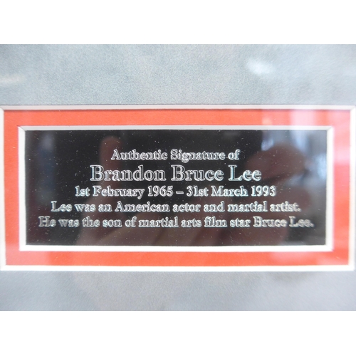 8283 - 'The Crow' Brandon Lee autograph - A piece of paper signed in black marker pen by Brandon Lee, mount... 