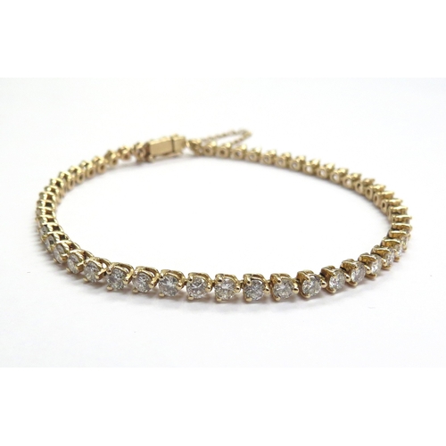 6017 - A diamond tennis bracelet, 50 diamonds, total weight 2.50ct, 14k, 18cm long, 6.9g