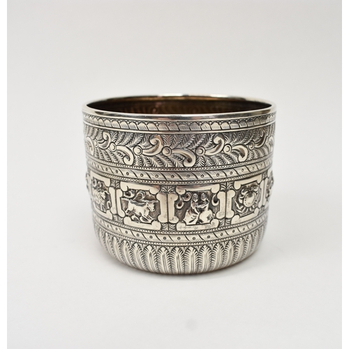 8019 - A Victorian John Septimus Beresford highly ornate silver pot decorated with the signs of the zodiac.... 