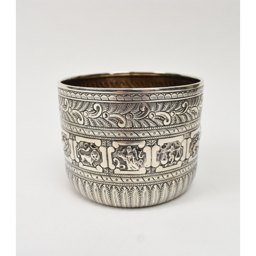 8019 - A Victorian John Septimus Beresford highly ornate silver pot decorated with the signs of the zodiac.... 