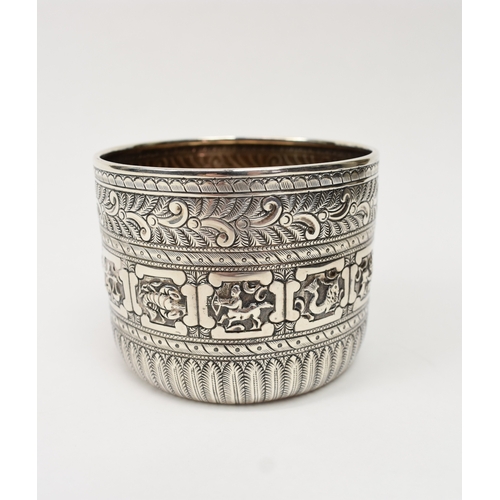 8019 - A Victorian John Septimus Beresford highly ornate silver pot decorated with the signs of the zodiac.... 