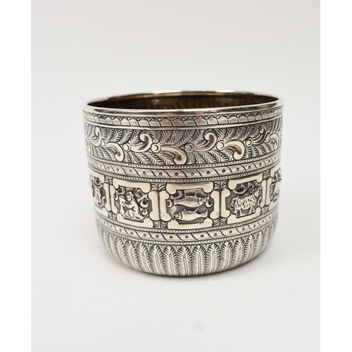8019 - A Victorian John Septimus Beresford highly ornate silver pot decorated with the signs of the zodiac.... 