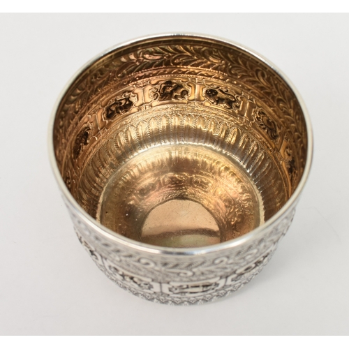 8019 - A Victorian John Septimus Beresford highly ornate silver pot decorated with the signs of the zodiac.... 