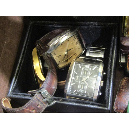 4002 - A box containing a collection of costume jewellery including cufflinks, hat pins, semi-precious ston... 