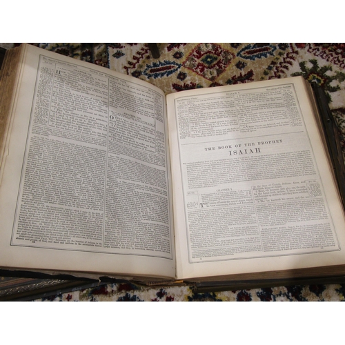 4008 - Two Victorian Holy Bibles, one with ornate brass clasps, both a/f