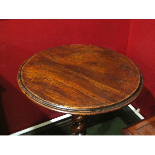 4035 - A Victorian mahogany wine table, barley-twist column to plateau base, 71cm tall x 50cm diameter